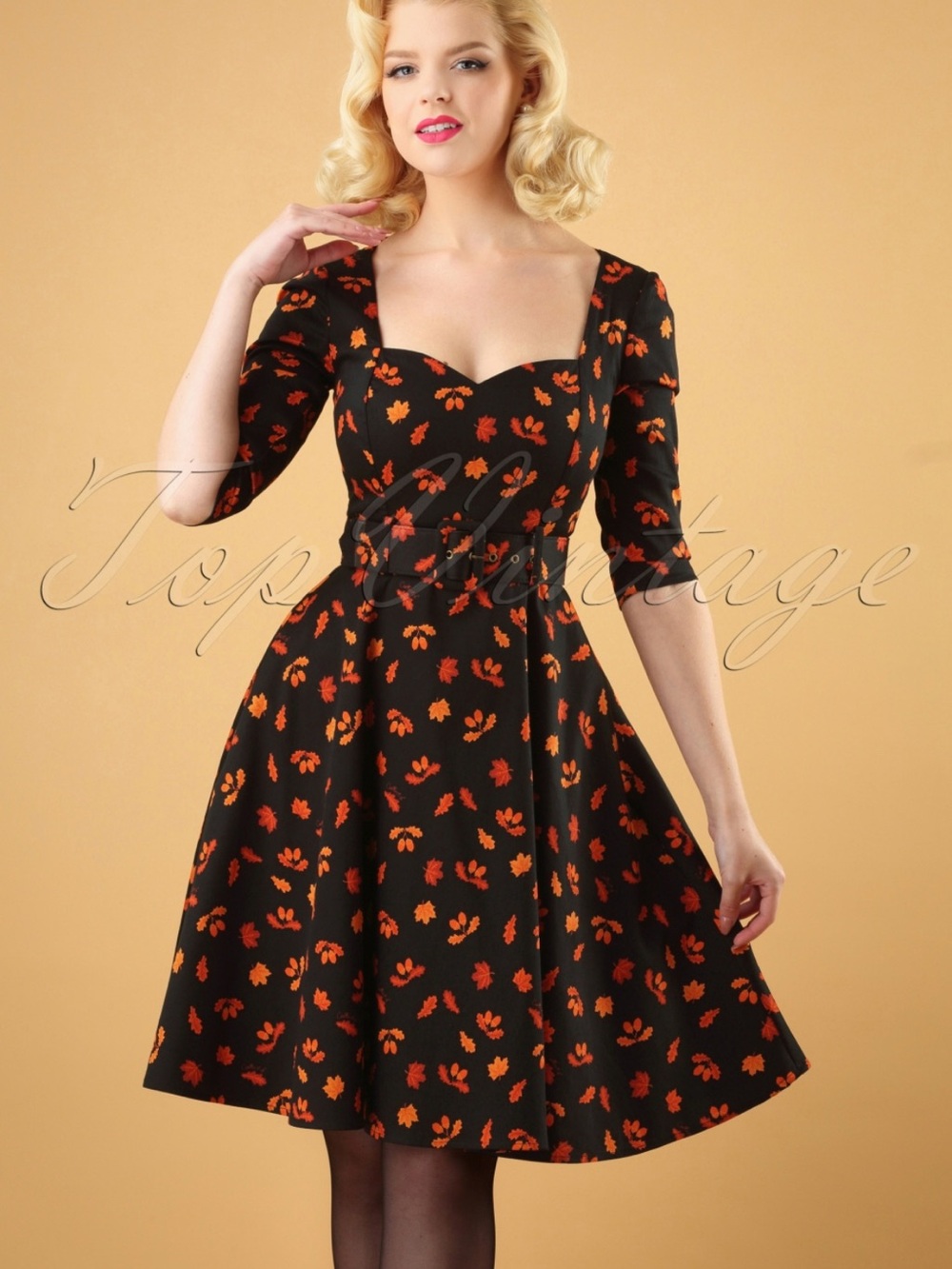 Collectif Eliana Acorn Swing Dress XS NWT